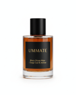 Ummate Black Stone Attar – Deep Oud & Amber Arabic Perfume Oil – Long-Lasting, Alcohol-Free