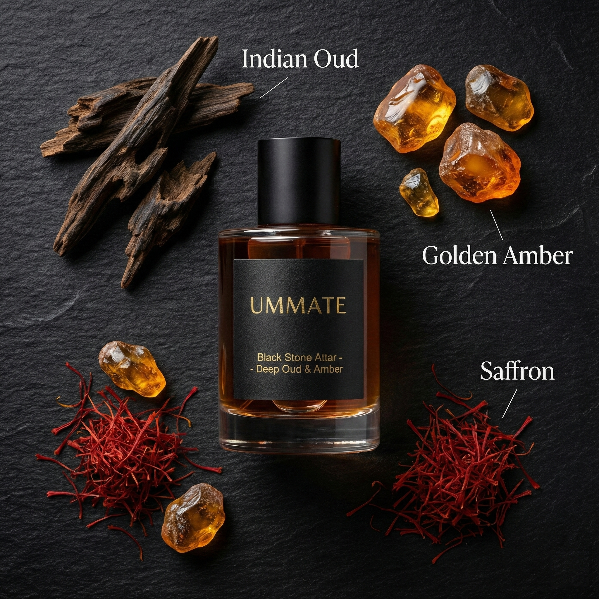 Ummate Black Stone Attar – Deep Oud & Amber Arabic Perfume Oil – Long-Lasting, Alcohol-Free - Image 4
