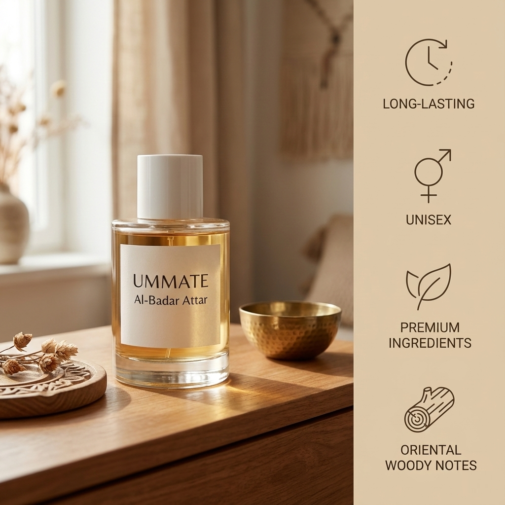 Ummate Al-Badar Attar – Oriental Woody Perfume Oil – Alcohol-Free, Long-Lasting Unisex Fragrance - Image 3