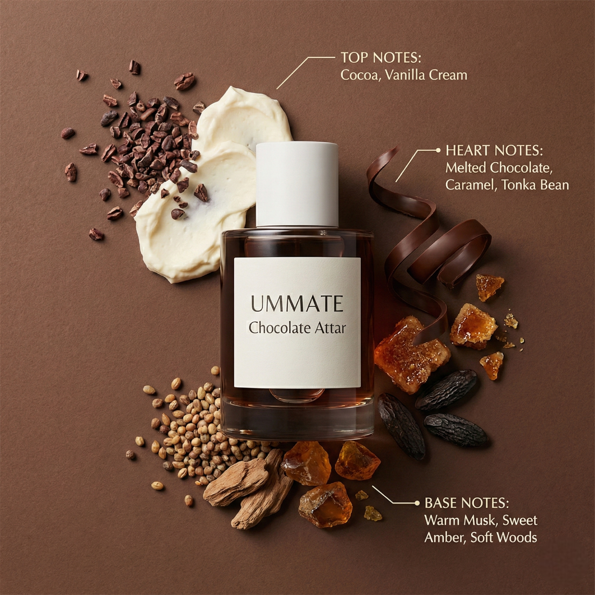 Ummate Chocolate Attar – Long-Lasting Alcohol-Free Unisex Arabic Perfume Oil – Sweet Gourmand Scent - Image 3