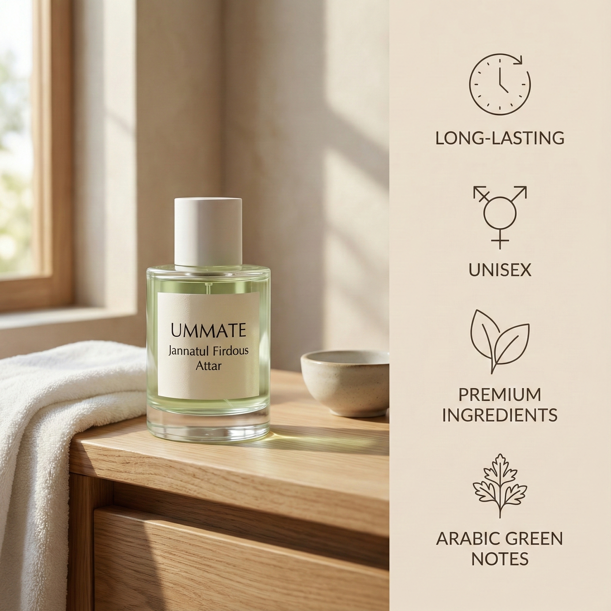 Ummate Jannatul Firdous Attar – Classic Unisex Arabic Perfume Oil – Long-Lasting, Alcohol-Free - Image 3